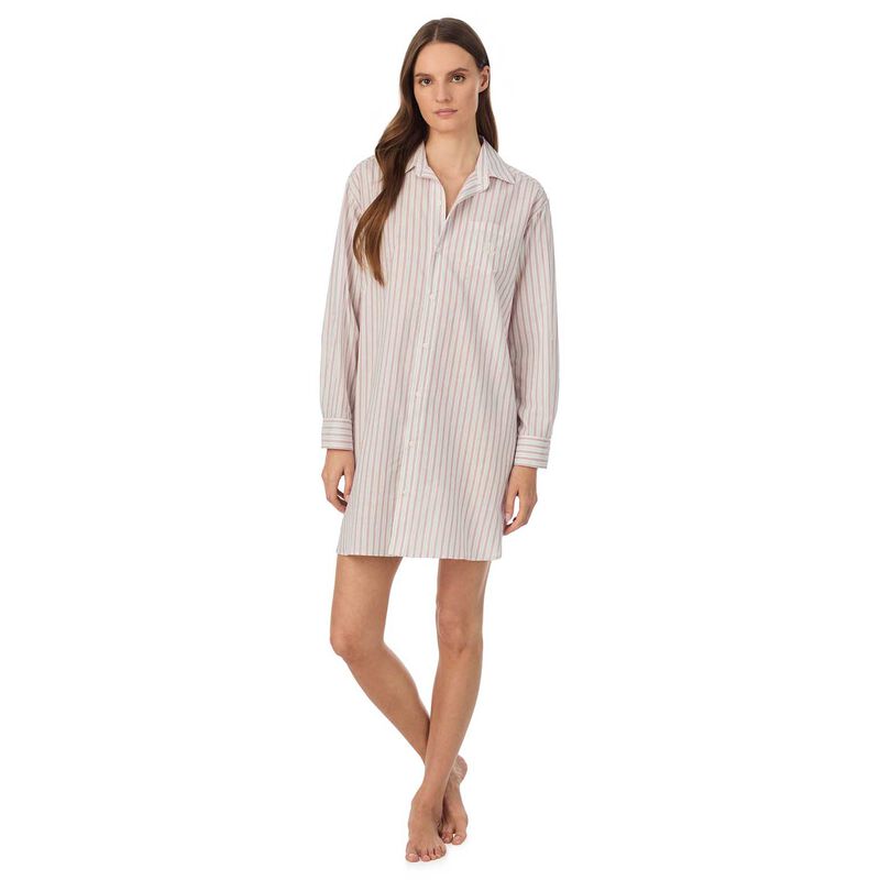 Lauren Ralph Lauren Cotton Lawn L/S His Shirt Sleepshirt image number 4